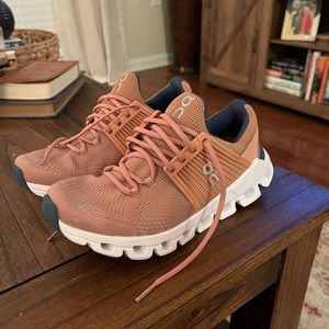 ON Cloudswift Blush/Denim Fabric Running Shoes US 6.5